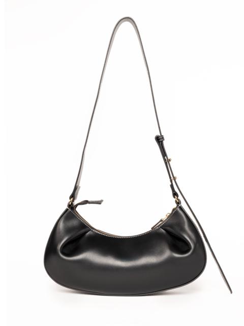 Elleme Dimple Moon Small Leather Black/ White Stitching