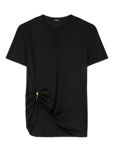 VERSACE safety-pin draped T-shirt