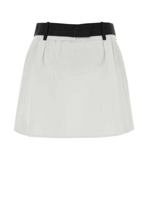 Prada Prada Women White Poplin Mini Skirt