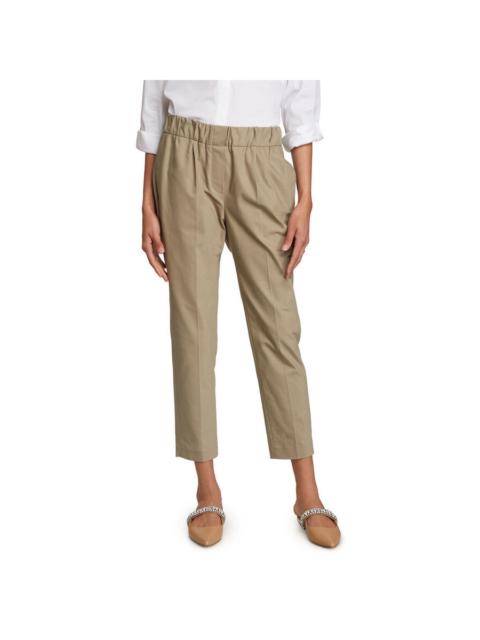 Brunello Cucinelli Brunello Cucinelli Worockweed Cotton Tapered Trousers Elastic Waist