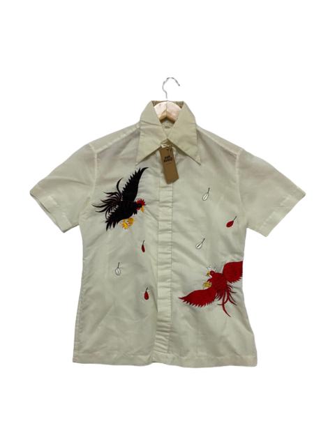 Other Designers Vintage - Japanese Style Button Up Embroidery Bird Shirt