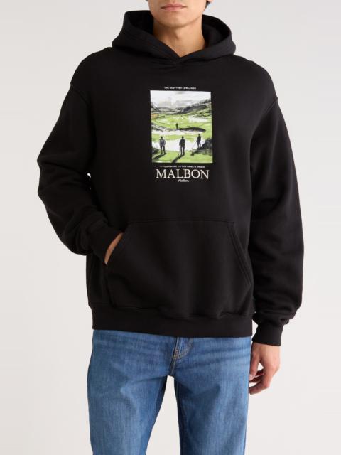 malbon Malbon Golf Fesque Embroidered Lowlands Graphic Hoodie in Black at Nordstrom