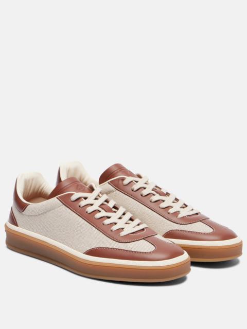 Loro Piana Tennis Walk leather-trimmed sneakers