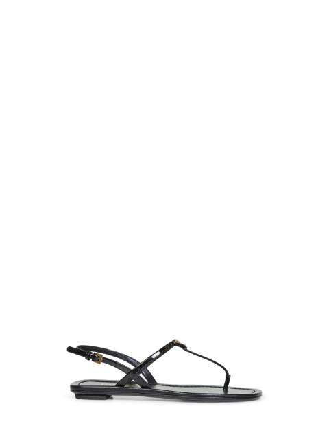 Prada Prada Calzature Women Black Patent Leather Thong Sandals