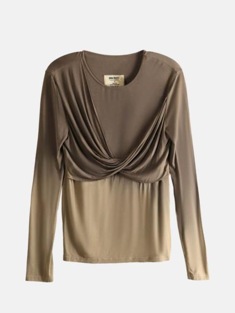 UMA WANG Brown Twist Top