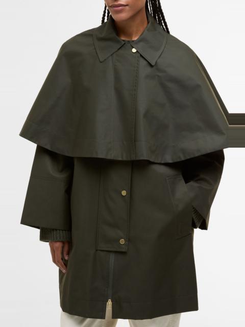 Barbour Barbour Fia Water Resistant Caped Twill Jacket in Sage/Ancient Poplar at Nordstrom