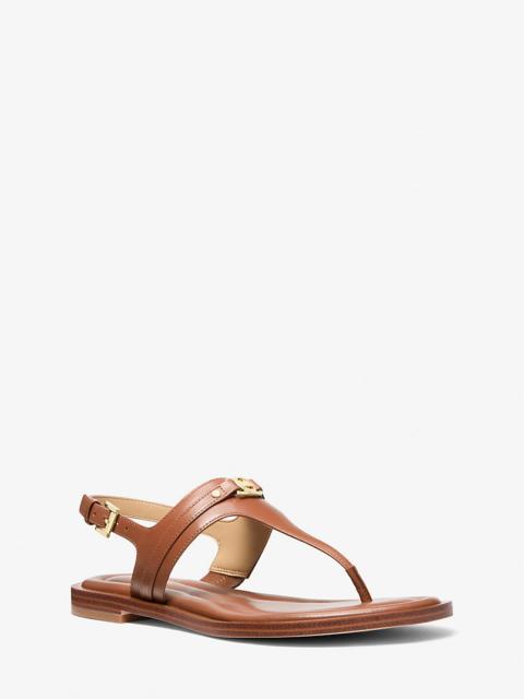 MICHAEL KORS Mandy Leather T-Strap Sandal