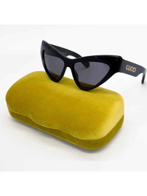 NEW GUCCI GG1294S 001 WOMEN SHINY BLACK CAT EYE SUNGLASSES