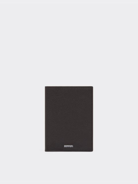 Ferrari Passport holder in garnet leather