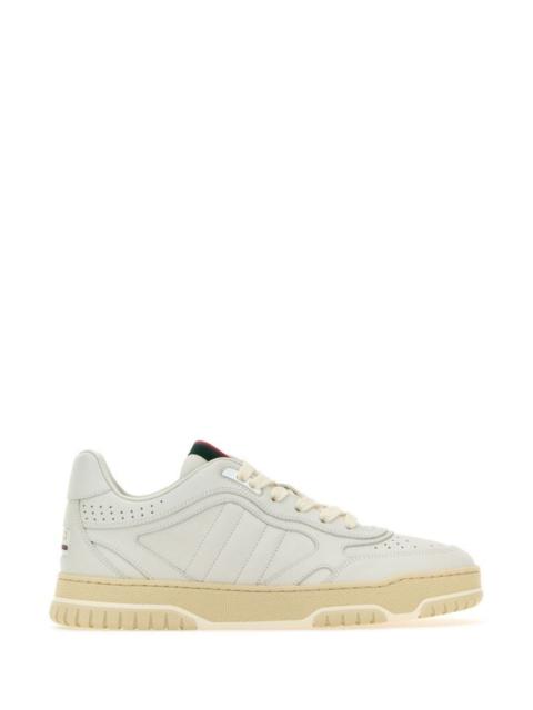 Gucci Woman White Leather Re-Web Sneakers