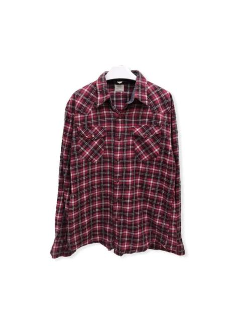 Other Designers Japanese Brand Back Number Plaid Tartan Flannel Shirt 👕