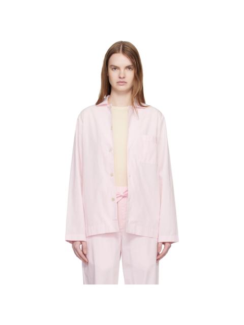 TEKLA Pink Poplin Long-Sleeved Pyjama Shirt