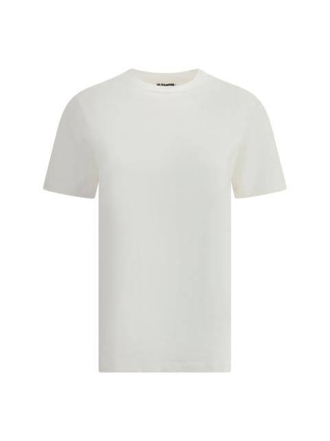 Jil Sander Women T-Shirt With Leather Patch