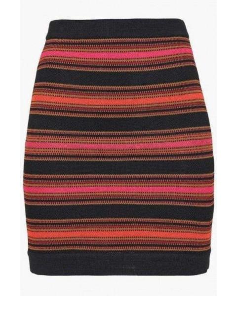 Balmain Striped Stretch-Knit Mini Skirt