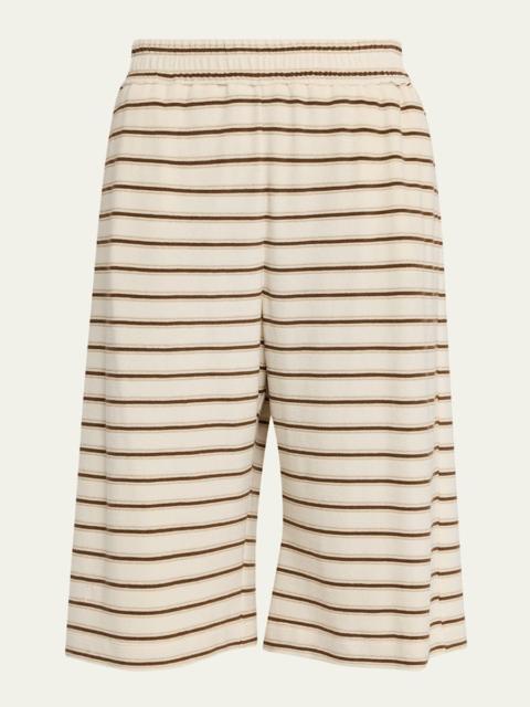 Brunello Cucinelli Metallic Striped Towelling Bermuda Shorts