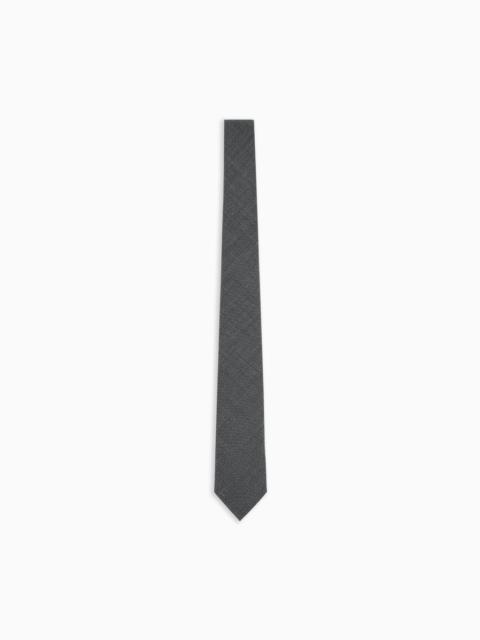 EMPORIO ARMANI VIRGIN-WOOL CANVAS TIE