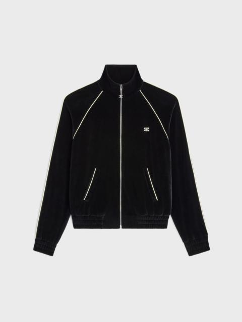 CELINE triomphe tracksuit jacket in velvet jersey
