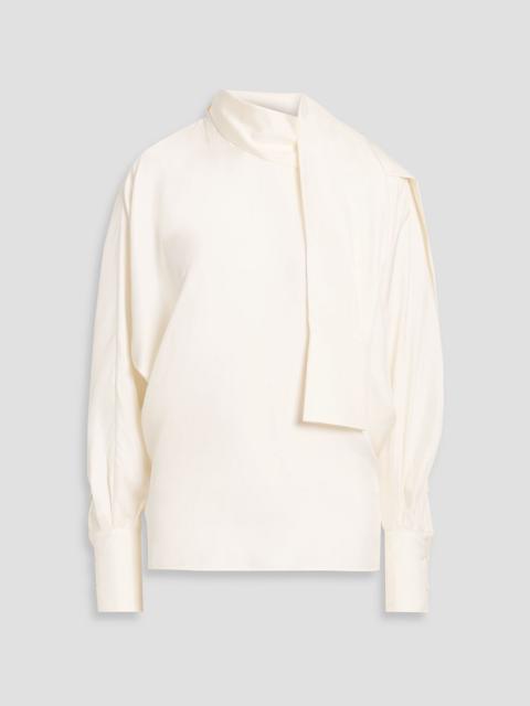 RÓHE Tie-neck silk-twill blouse