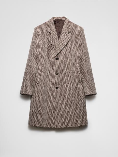 Single-breasted wool blend coat