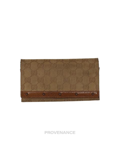 GUCCI Gucci Long Wallet - GG Canvas Brown Studded