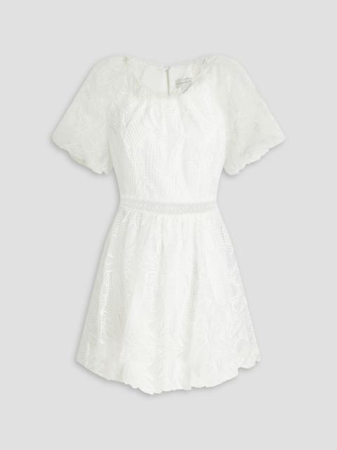 Other Designers Gathered guipure lace mini dress