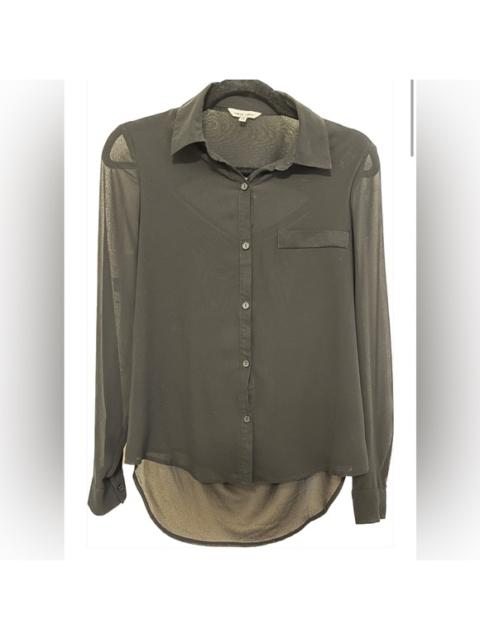 Other Designers Naked Zebra Black Button Down with Crisscross Back