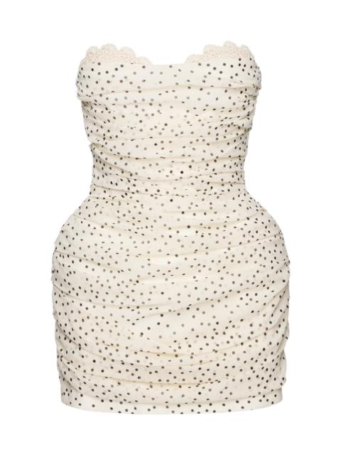 MAGDA BUTRYM Dotted Silk Mini Dress black/white
