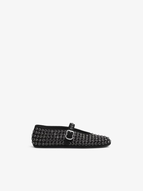 Alaïa STRASS SUEDE BALLET FLATS
