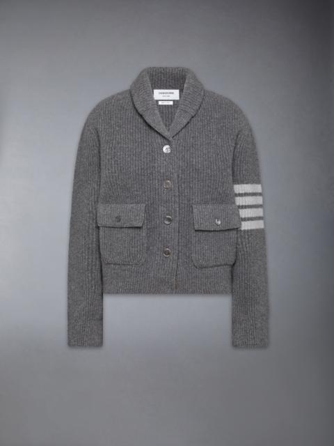 Thom Browne BOILED MERINO WOOL 4-BAR BOMBER JACKET
