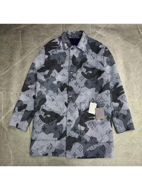 Louis Vuitton Louis Vuitton LV camouflage monogram all-over print reversible wool coat