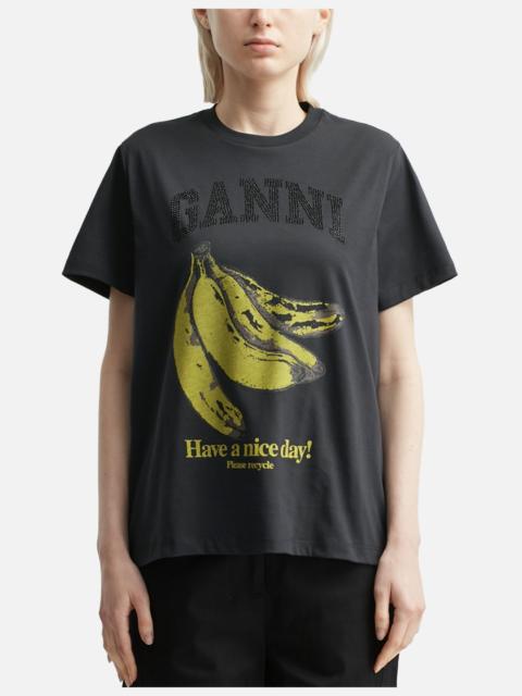 GANNI BANANA PRINT T-SHIRT
