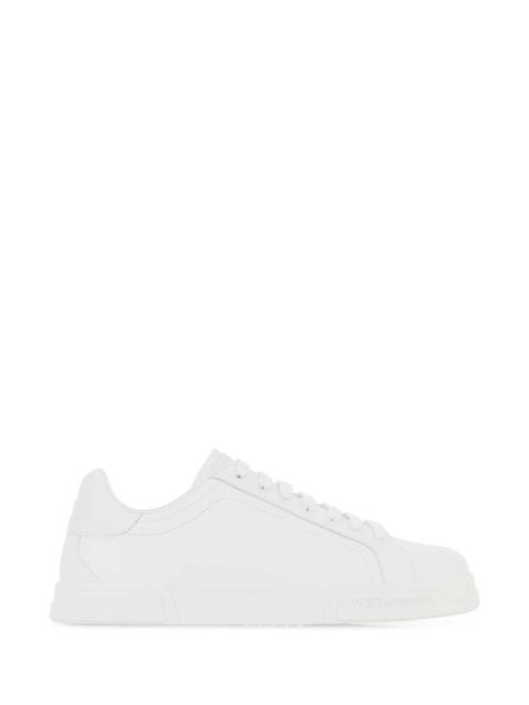 Dolce & Gabbana Dolce & Gabbana Men White Leather Portofino Sneakers
