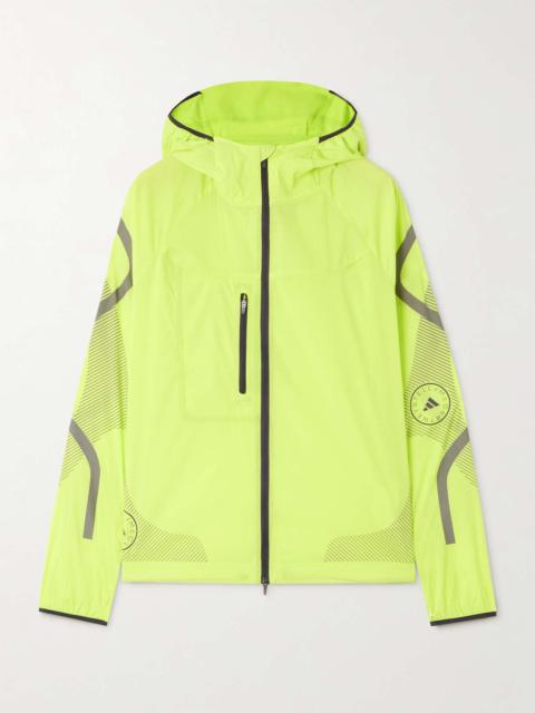 TruePace hooded neon recycled-shell track jacket Lime green