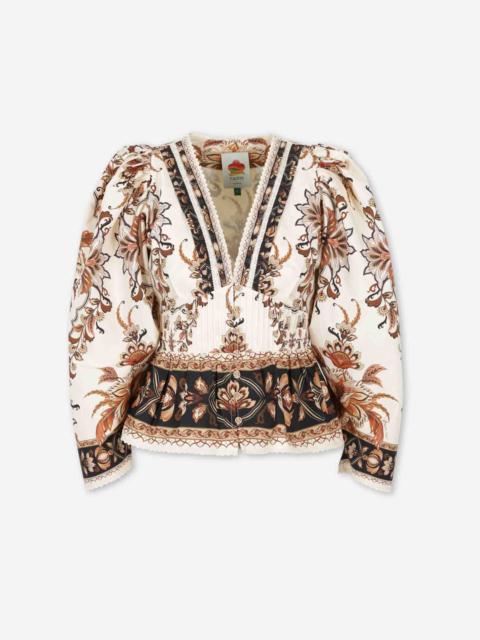 FARM RIO FLORAL PRINT BLOUSE