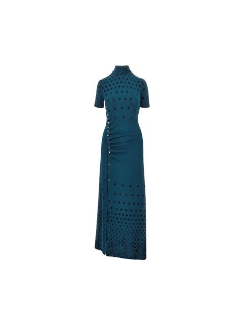 rabanne Rabanne Women Jersey Long Dress With Flocked Holes