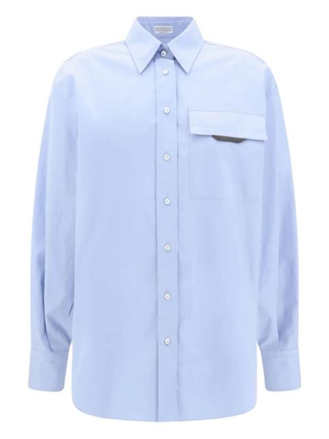 Brunello Cucinelli Brunello Cucinelli Women Shiny Detail Cotton Shirt With Pocket