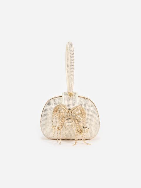 self-portrait Champagne Rhinestone Top Handle Clutch Bag