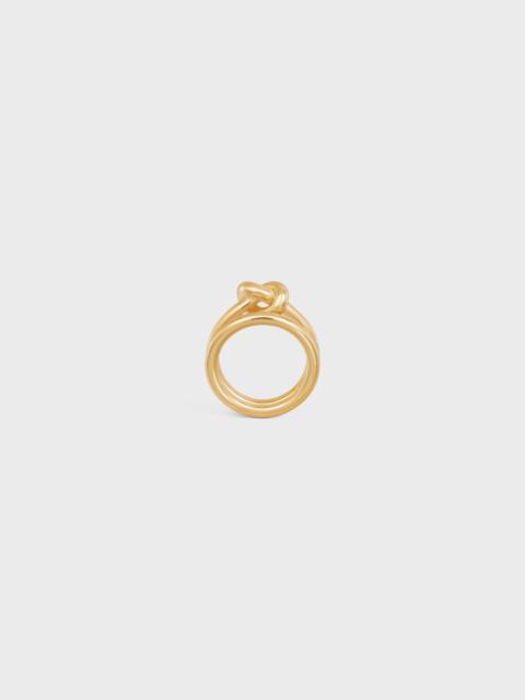 CELINE Knot Double Ring in Brass with Gold Finish