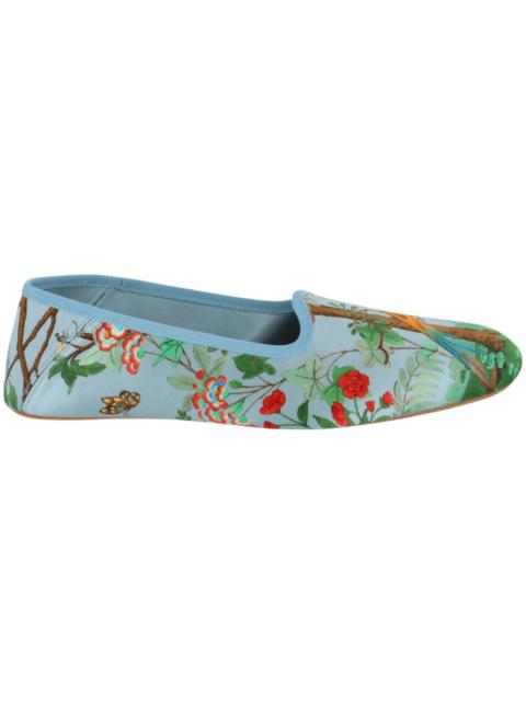 GUCCI Gucci Satin Voyage Tian Printed Slippers Blue