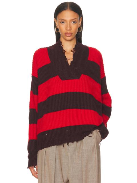 Stella McCartney Sporty Stripe V Neck Jumper