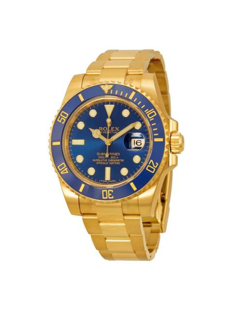 ROLEX Rolex Submariner Blue Dial 18K Yellow Gold Oyster Bracelet Automatic Men's Watch 116618BLSO