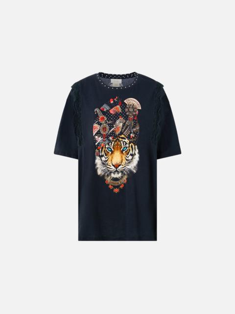 CAMILLA OVERSIZED TEE WITH LACE TRIM