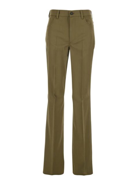 THE ATTICO The Attico Women Green Trousers With Belt Loops And Logo On The Back In Fabric Woman