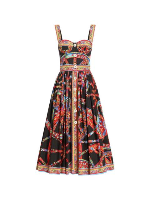 Dolce & Gabbana Dolce & Gabbana Women Carretto-Print Poplin Maxi Dress