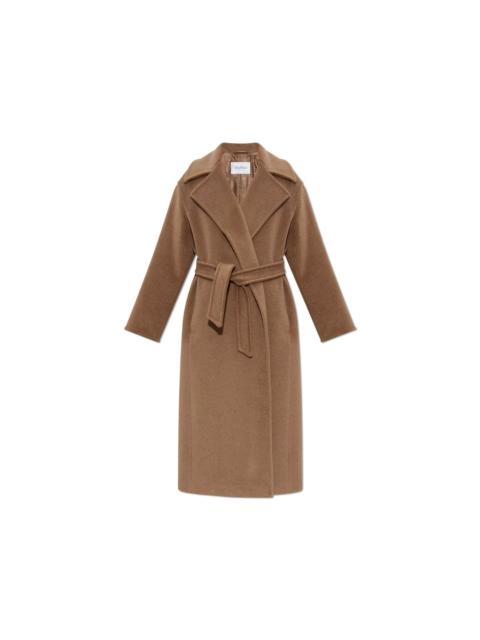 Max Mara MAX MARA Fragore Brown Alpaca Wool Long Belted Coat New & Au