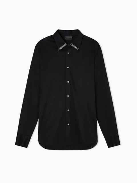 EMPORIO ARMANI ASV LYOCELL-BLEND JERSEY SHIRT