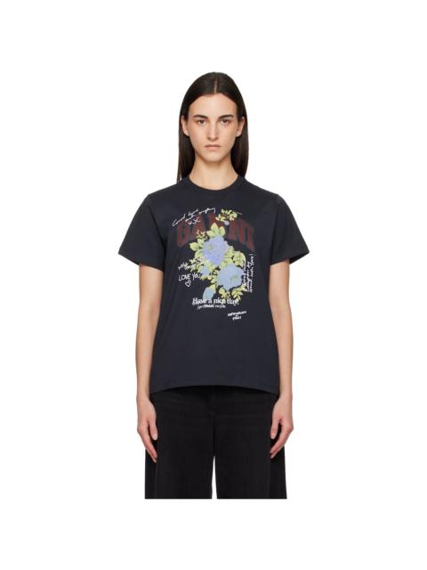 GANNI Black Rose T-shirt