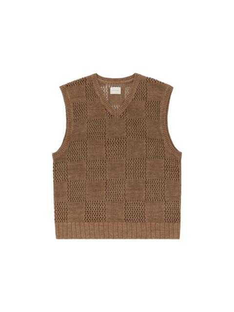 AIMÉ LEON DORE Aime Leon Dore Checkered Linen Vest Brown