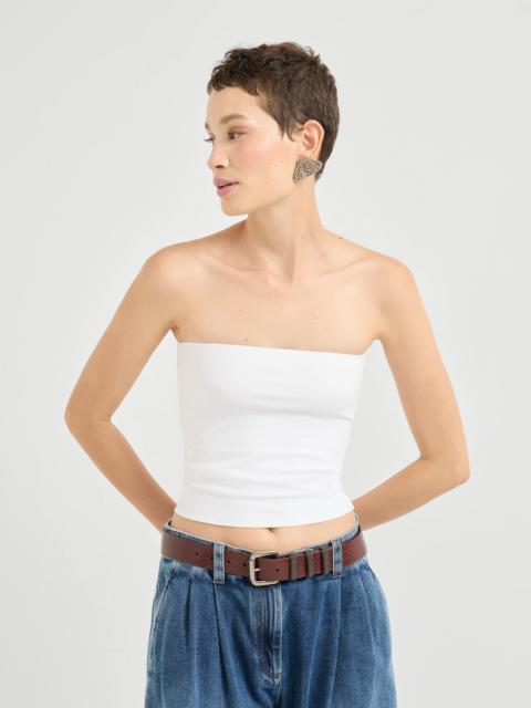 Brunello Cucinelli Stretch cotton jersey bandeau top