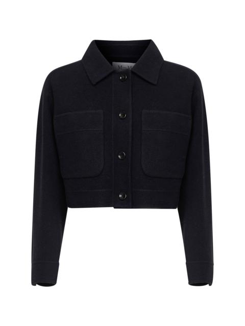Max Mara Max Mara Women Navy Blue Double Jersey Mxmpoggio Cropped Jacket